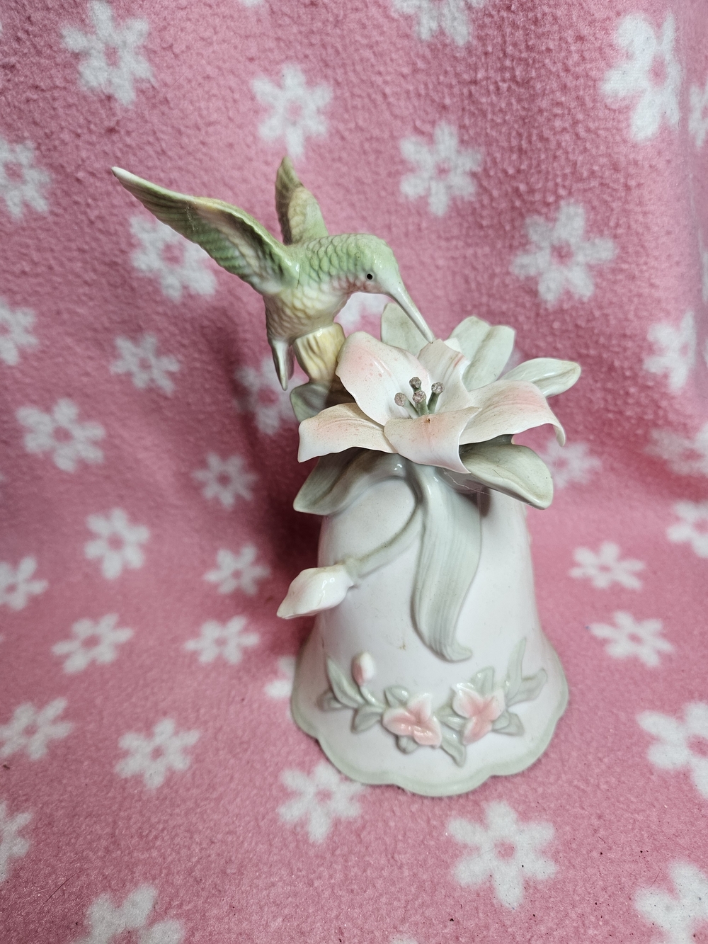 Seymour Mann Hummingbird Porcelain Bisque Bell
